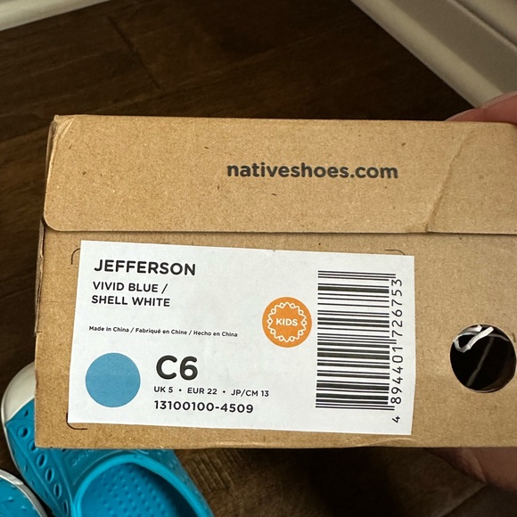 Native toddler slip on blue size 6 C - Picture 5 of 5